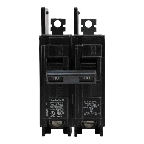 Siemens BQ2B110 110A 2-Pole Molded Case Circuit Breaker – Bolt-On – 120/240V