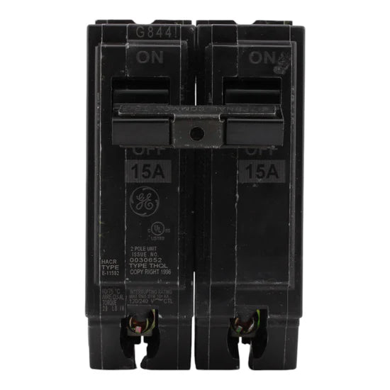 GE THQL2115 15A 2-Pole Q-Line Miniature Circuit Breaker – Plug-In – 120/240V