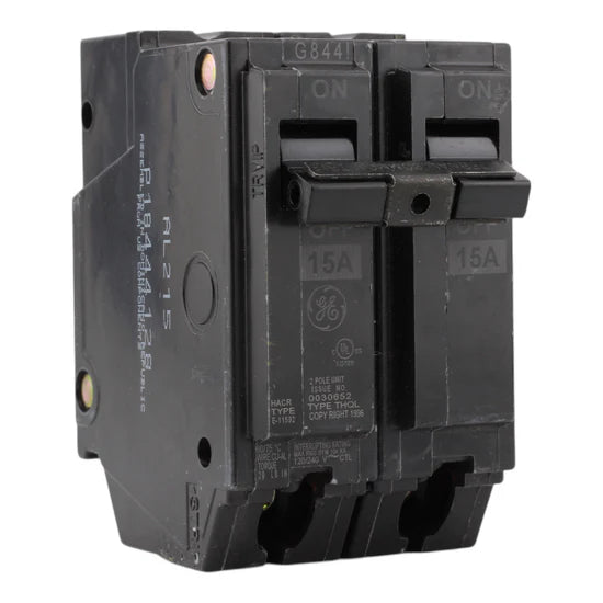 GE THQL2115 15A 2-Pole Q-Line Miniature Circuit Breaker – Plug-In – 120/240V