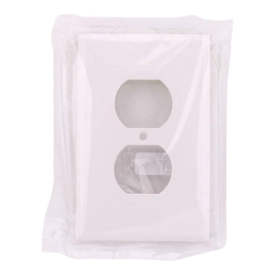 Eaton 2032W-BOX 1-Gang Duplex Wallplate – Mid-Size – White Thermoset
