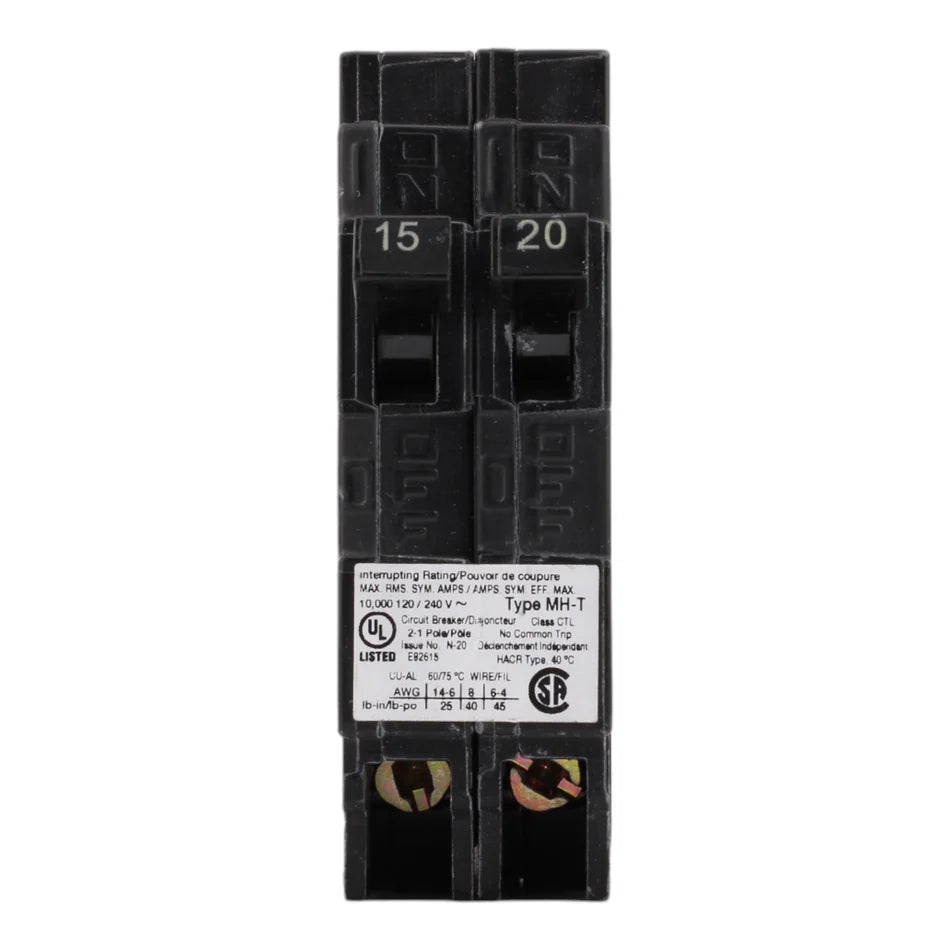 Murray MP1520 15/20A 120V 1-Pole Duplex Thermal Magnetic Circuit Breaker – Type MH-T