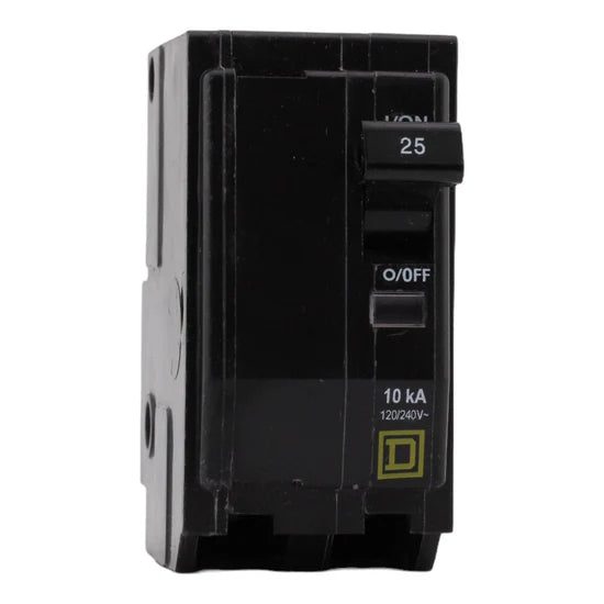 Square D QO225 25A 2-Pole Thermal-Magnetic Circuit Breaker – Plug-In – 120/240V