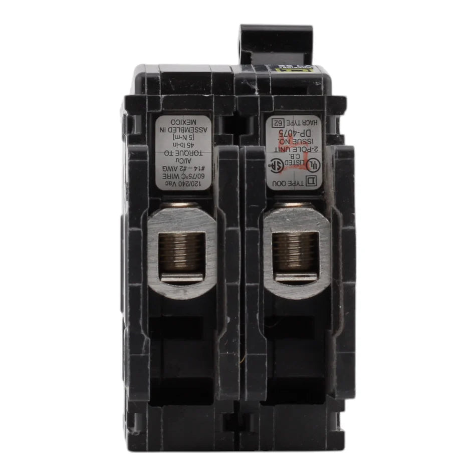 Square D QOU220VH 20 Amp Two-Pole Standard Circuit Breaker – Unit Mount – 120/240V