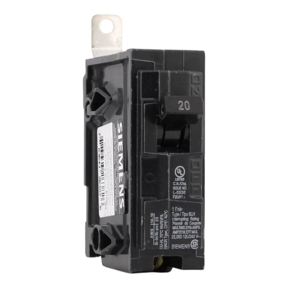 Siemens B120H 20A 120V 1-Pole Thermal Magnetic Circuit Breaker – Type BLH