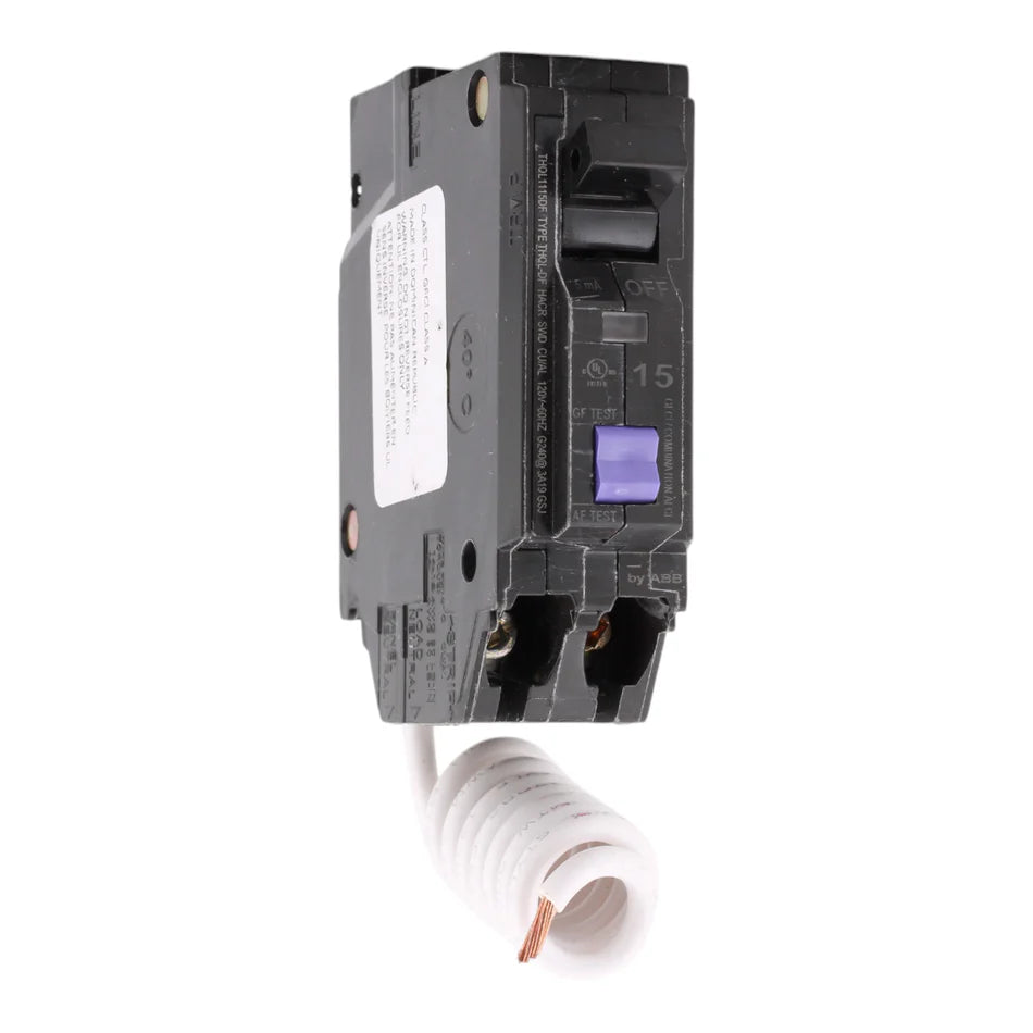 GE THQL1115DFP 15A 120V Single-Pole Dual Function AFCI/GFCI Circuit Breaker – Pigtail – UL
