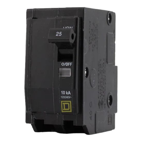 Square D QO225 25A 2-Pole Thermal-Magnetic Circuit Breaker – Plug-In – 120/240V