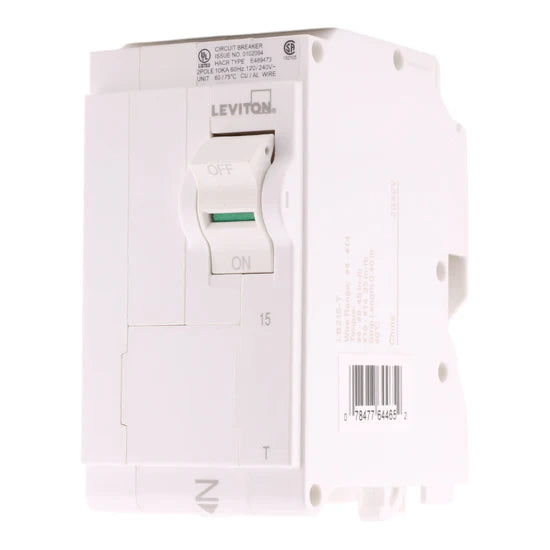 Leviton LB215-T 15A 2-Pole Thermal Magnetic Breaker – Plug-On Neutral – 120/240V