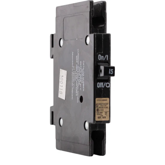 Eaton QuickLag QCR1015 15A 1-Pole Thermal Magnetic Circuit Breaker – DIN Rail Rear Mount – 120/240V