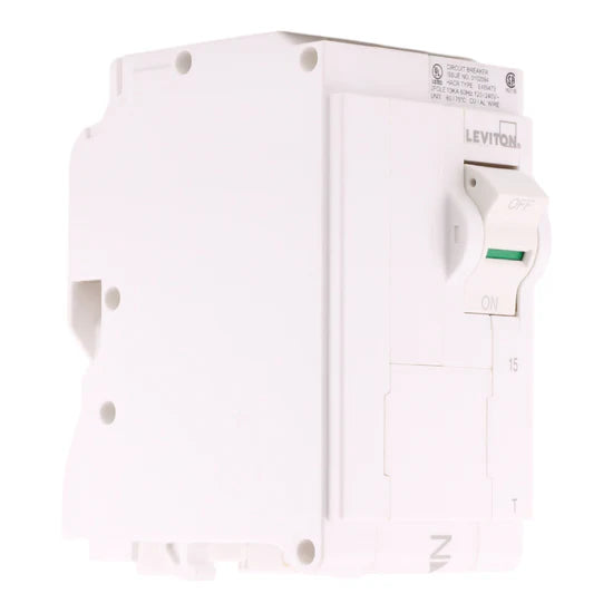 Leviton LB215-T 15A 2-Pole Thermal Magnetic Breaker – Plug-On Neutral – 120/240V