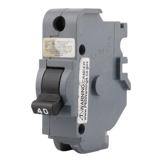 Connecticut Electric UBIF-40NB 40A 1-Pole FPE Replacement Circuit Breaker – Bolt-On – 120/240V
