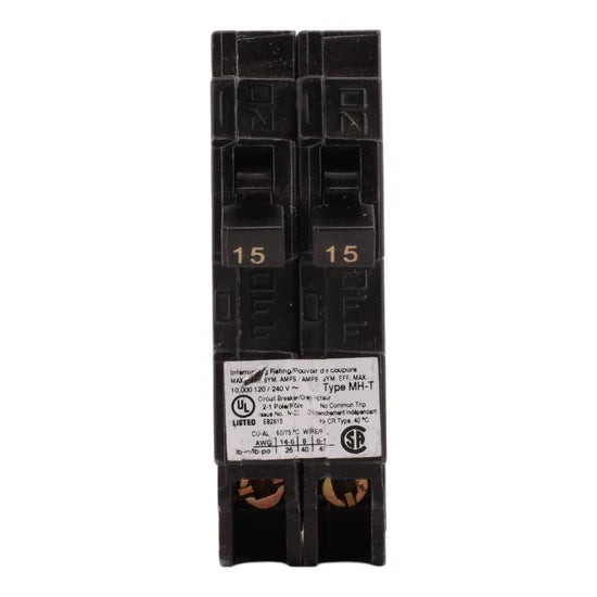 Murray MP1515N 15A/15A Duplex Thermal-Magnetic Circuit Breaker – Plug-In – 240V