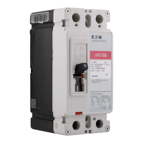 Eaton HFD2015 15A 2-Pole Molded Case – Bolt-On – 600V
