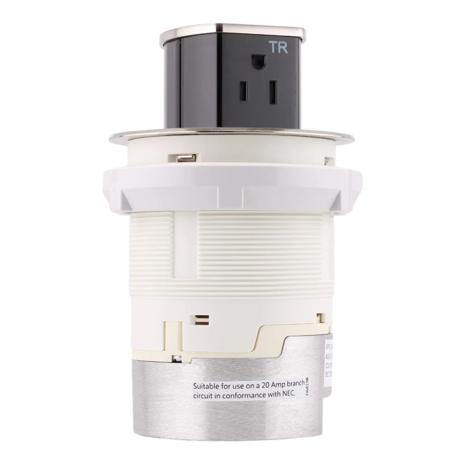 Hubbell RCT200NI 15 Amp Kitchen Counter Receptacle – Surface Mount – 125V – Nickel