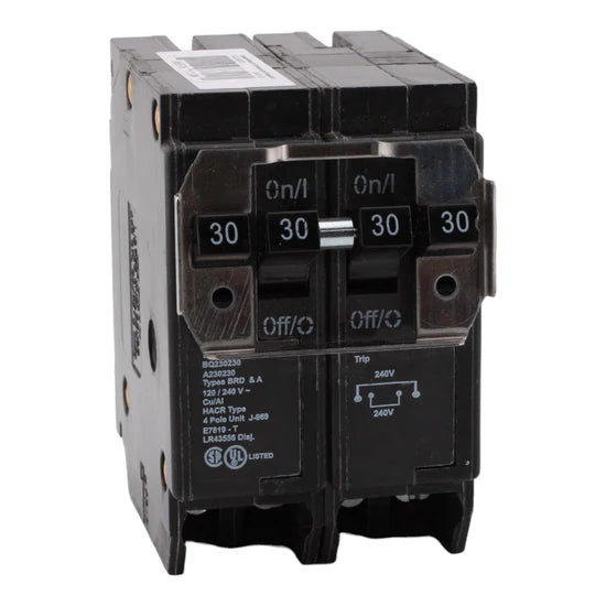 Eaton BQ230230 Quad Circuit Breaker – (2) 30A, 4-Pole, 120/240V