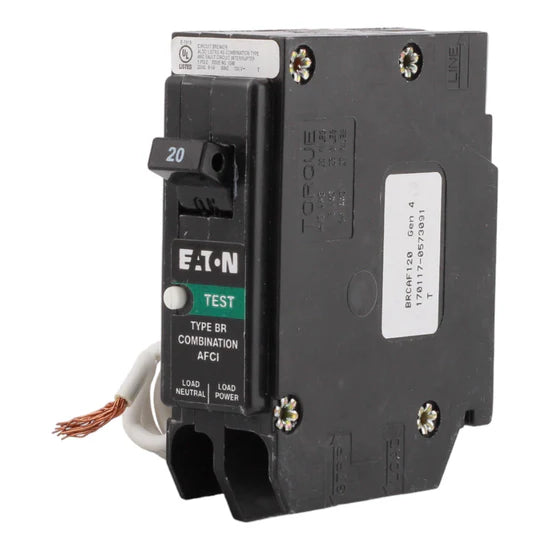 Eaton BRCAF120 20A 1-Pole AFCI Circuit Breaker – Plug-In (Pigtail Neutral) – 120V