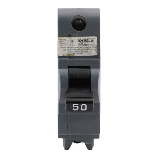 Connecticut Electric UBIF-50NB 50A 1-Pole FPE Replacement Circuit Breaker – Bolt-On – 120/240V
