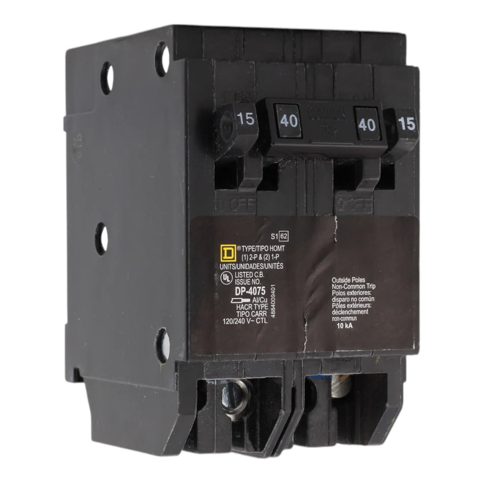 Square D HOMT1515240 15/15/40A 120/240V Quad Tandem Circuit Breaker – Homeline Series