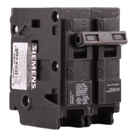 Siemens EQ9675 100A 2-Pole Main Circuit Breaker – Plug-In – 240V