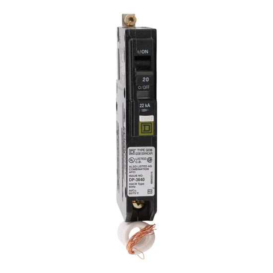 Square D QOB120VHCAFI 20A 1-Pole CAFI Circuit Breaker – Bolt-On – 120V