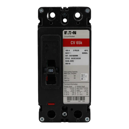Eaton CV2150XMM 150A 2-Pole Main Circuit Breaker – Fixed – 120/240V