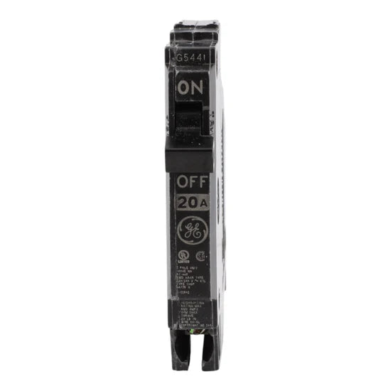 General Electric (GE) THQP120 20A 1-Pole Thermal Magnetic Circuit Breaker – Plug-In – 120/240V