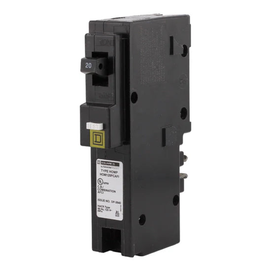 Square D Homeline HOM120PCAFI 20A 1P 120V AFCI Plug on Neutral Circuit Breaker