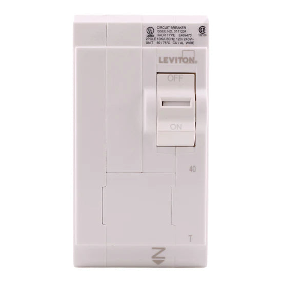 Leviton LB240-T 40A 2-Pole Standard Thermal Magnetic Breaker – Plug-On Neutral – 120/240V
