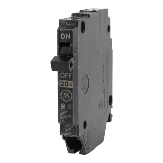 General Electric (GE) THQP120 20A 1-Pole Thermal Magnetic Circuit Breaker – Plug-In – 120/240V