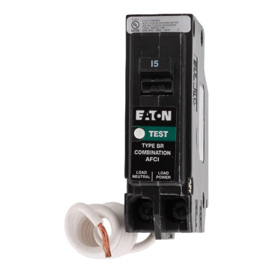 Eaton BRCAF115 15A 1-Pole Combination AFCI Arc Fault Circuit Breaker – Pigtail – 120/240V