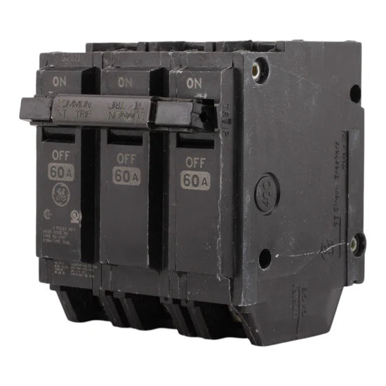 GE THQL32060 60 Amp 3-Pole Thermal-Magnetic Circuit Breaker – Plug-In – 240V