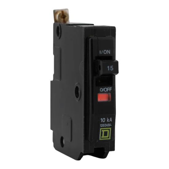 Square D QOB115 15A 1-Pole Standard Circuit Breaker – Bolt-On – 120/240V