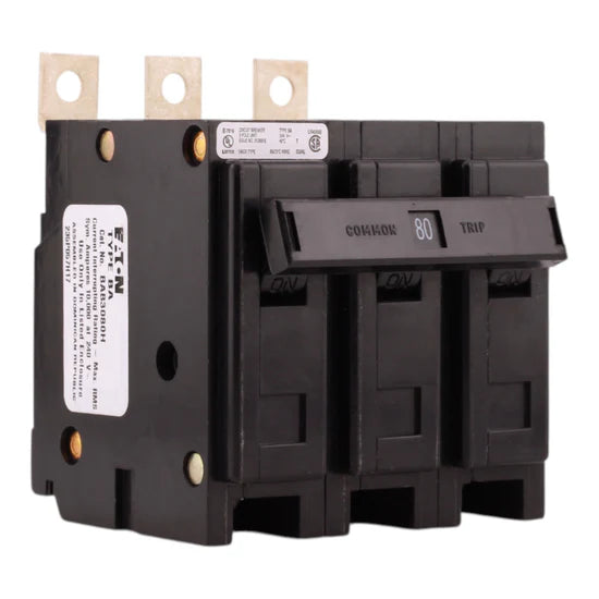 Eaton BAB3080H 80A 3-Pole Thermal-Magnetic Breaker – Bolt-On – 240V