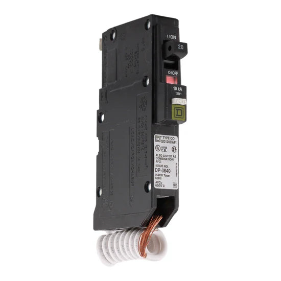 Square D QO120CAFI 20A 1-Pole AFCI Circuit Breaker – Plug-In (Pigtail Neutral) – 120V