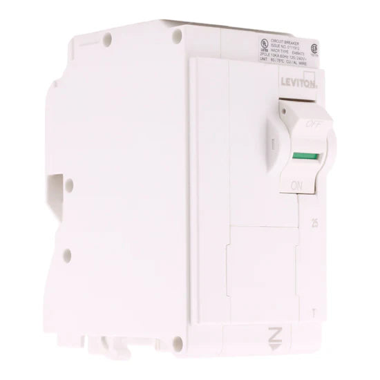 Leviton LB225-T 25A 2-Pole Standard Thermal Magnetic Breaker – Plug-On Neutral – 120/240V