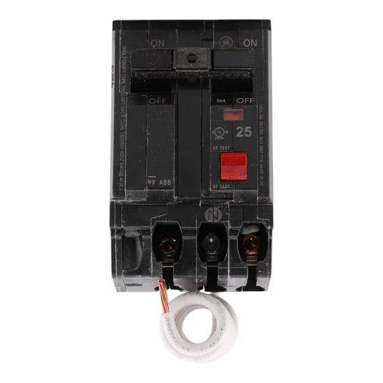 GE THQL2125GFT 25A 2-Pole GFCI Self-Test Circuit Breaker – Plug-In – 120/240V
