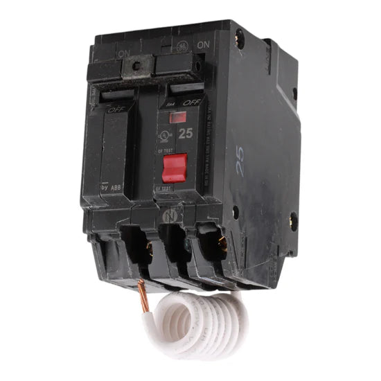 GE THQL2125GFT 25A 2-Pole GFCI Self-Test Circuit Breaker – Plug-In – 120/240V