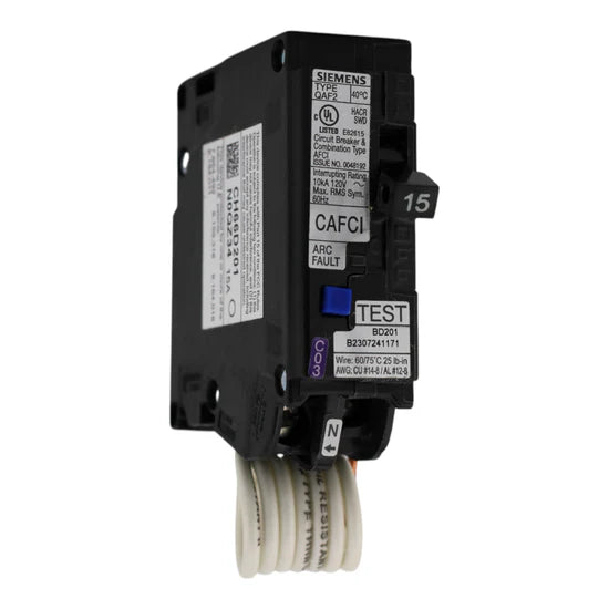 Siemens QA115AFCCSA 15A 1-Pole AFCI Circuit Breaker – Plug-In – 120V