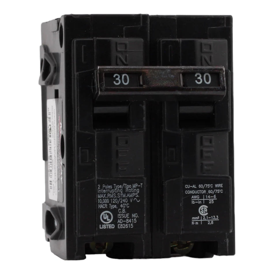 Murray MP230 30A 2-Pole Thermal Magnetic Circuit Breaker – Plug-In – 120/240V