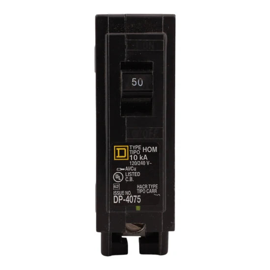 Square D HOM150 50A 1-Pole Standard Miniature – Plug-In – 120/240V