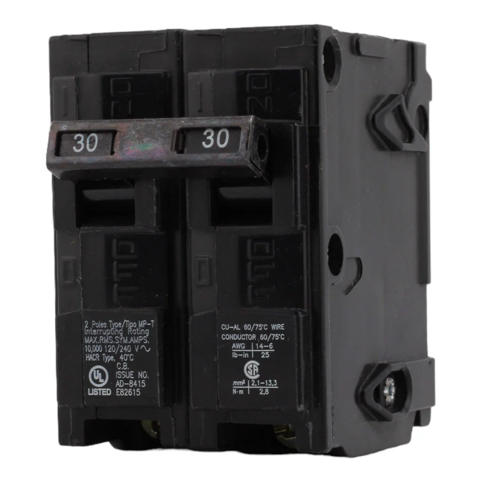 Murray MP230 30A 2-Pole Thermal Magnetic Circuit Breaker – Plug-In – 120/240V