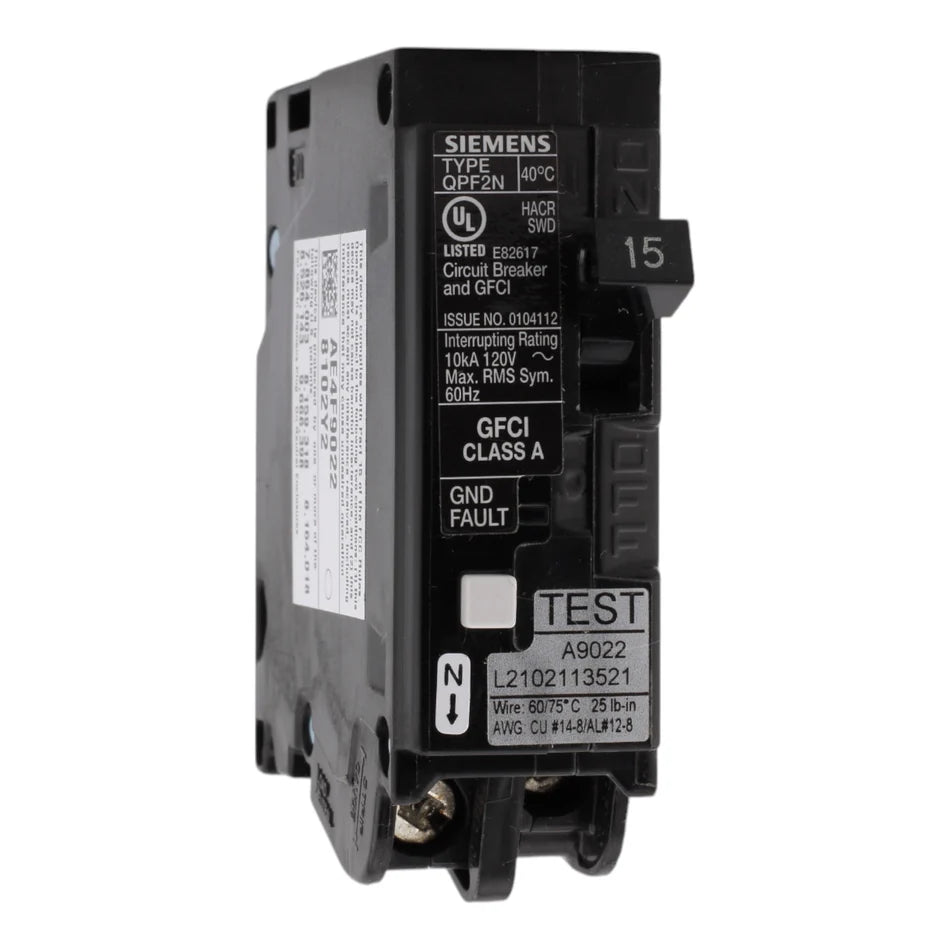 Siemens QF115AN 15A 120V Single-Pole GFCI Circuit Breaker