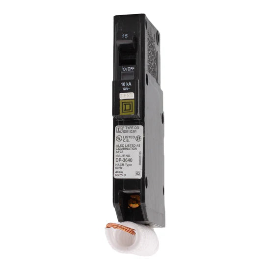 Square D QO115CAFI 15A 1-Pole Combination AFCI Circuit Breaker – Pigtail Neutral – 120V