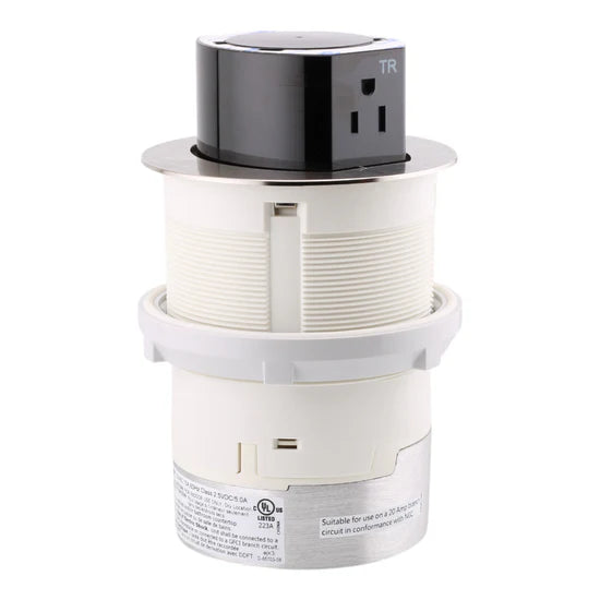 Hubbell RCT600NI 15A Tri-Power Pop-Up Counter Receptacle – Surface Mount – 125V