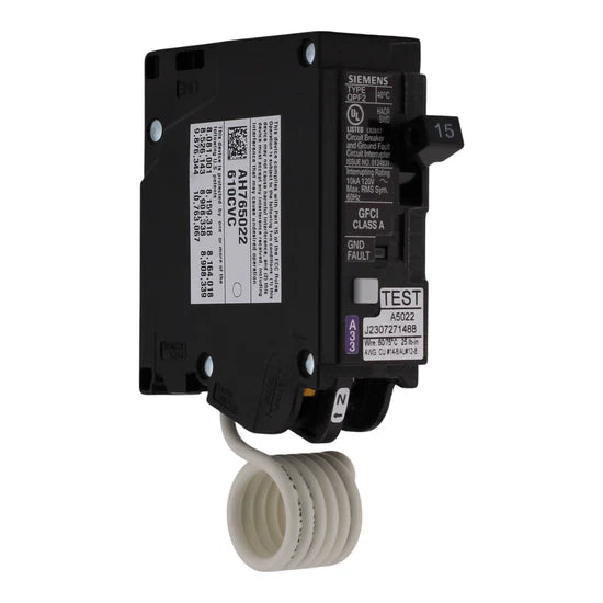 Siemens QF115A 15A 1P GFCI – Plug-In – 120V