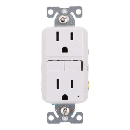 Eaton TRGF15W 15A 2-Pole Tamper-Resistant GFCI Receptacle – Flush Mount – 125V