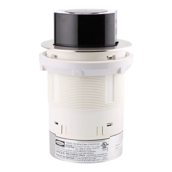 Hubbell RCT600NI 15A Tri-Power Pop-Up Counter Receptacle – Surface Mount – 125V