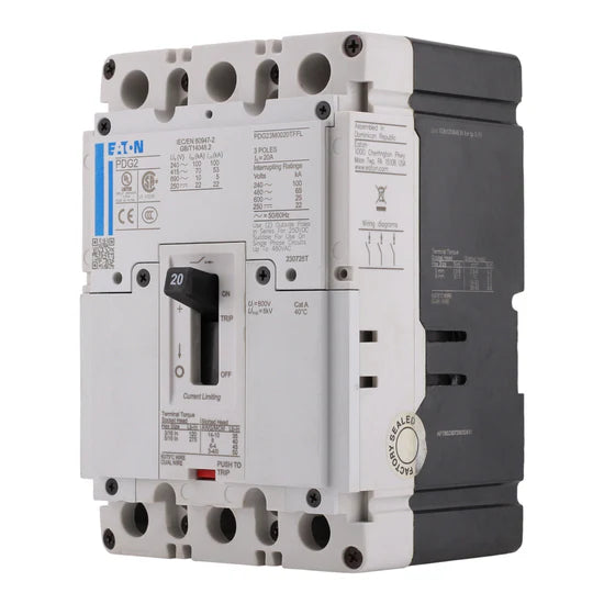 Eaton Power Defense PDG23M0020TFFL 20A 3P Molded Case Circuit Breaker – 65kA – 600V