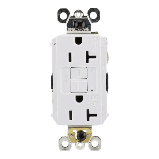 Legrand radiant 2097TRWRW 20A Double Pole GFCI Receptacle – Box Mount – 125VAC