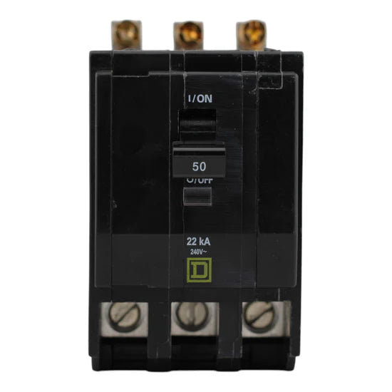 Square D QOB350VH 50A 3-Pole Standard Circuit Breaker – Bolt-On – 120/240V
