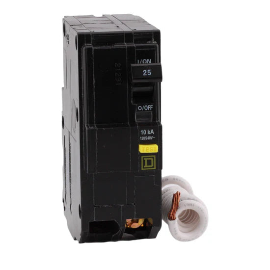Square D QO225GFI 25A 2-Pole GFCI Circuit Breaker – Plug-On – 120/240V